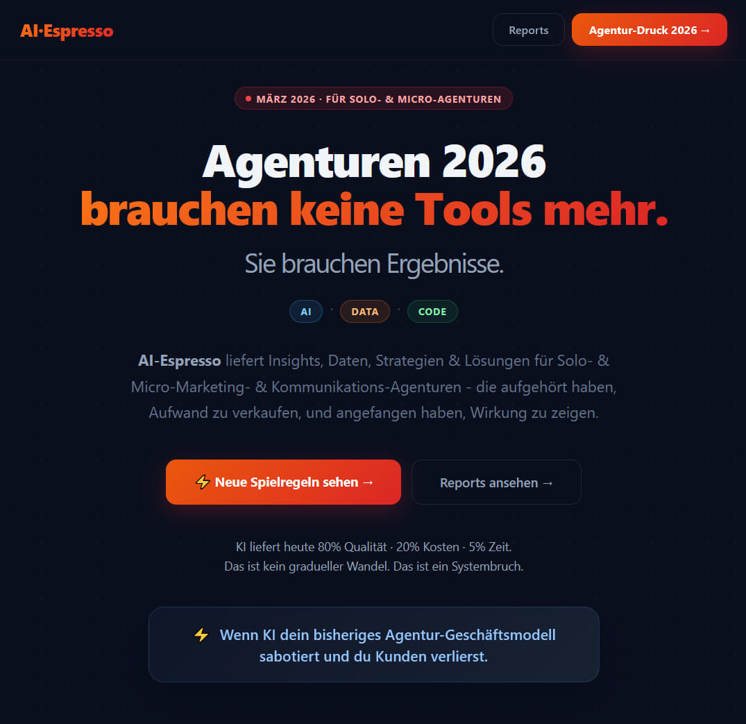 Marketing- und Kommunikationsagenturen brauchen in 2026 keine Tools mehr