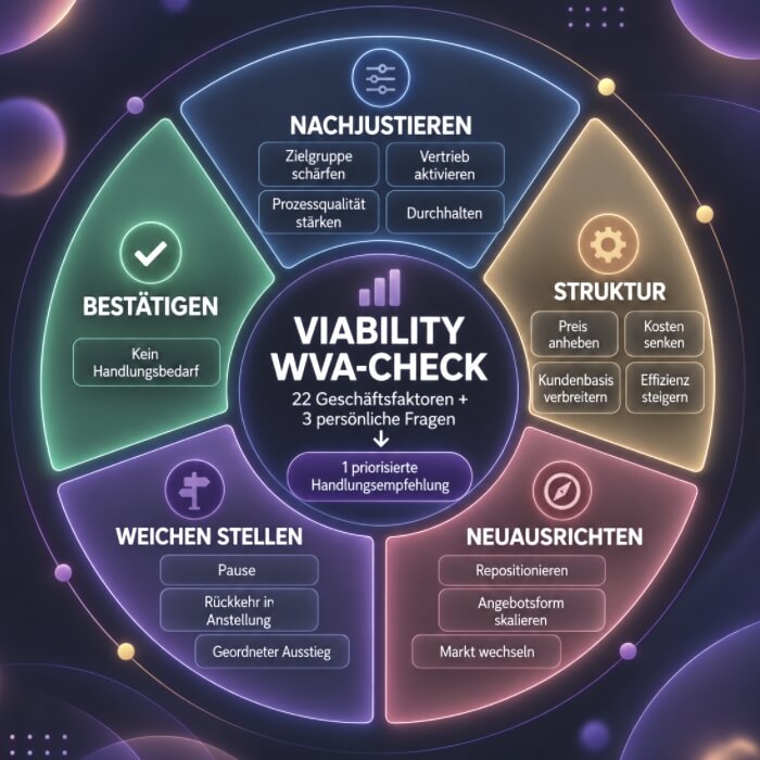 Viability WVA-Check – Überblick über die 22 geprüften Geschäftsfaktoren